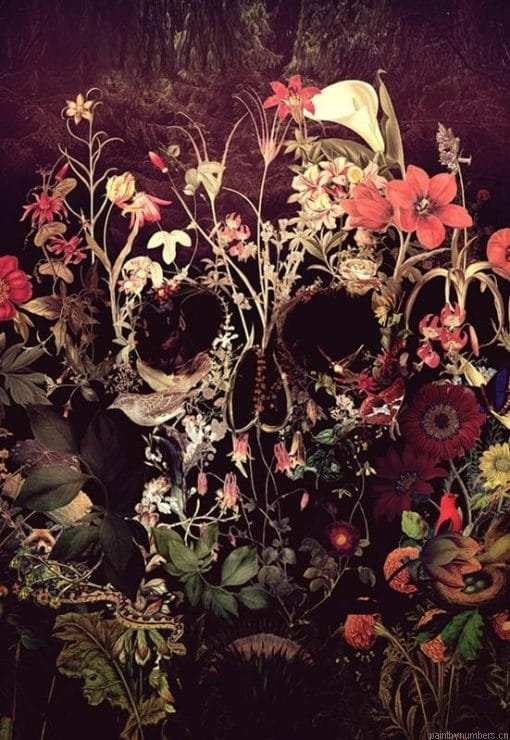 Flowering Skull Painting By Numbers.png