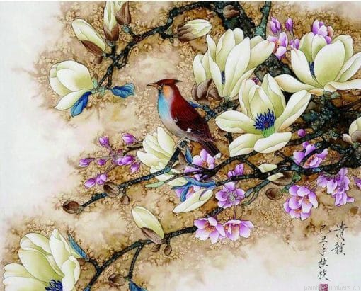 Flowers And Bird Painting By Numberss.png