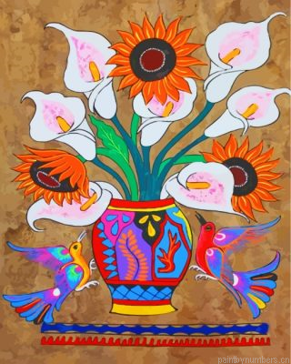 Flowers And Birds Mexican Folk Art Painting By Numbers.png