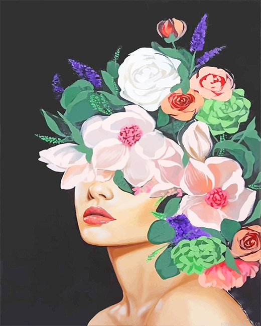 Flowers Head Painting By Numberss.png
