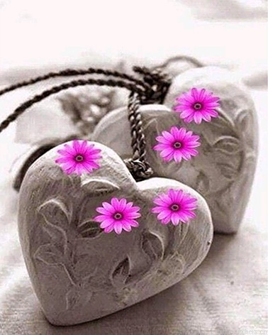 Flowers On Stone Hearts Painting By Numbers.png