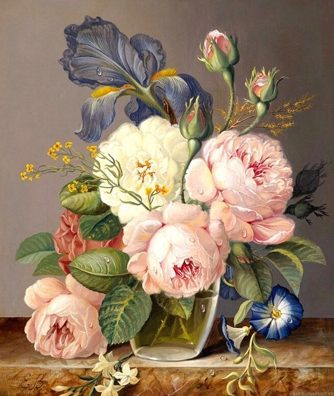 Flowery Appearance Flowers Roses Painting By Numbers.png