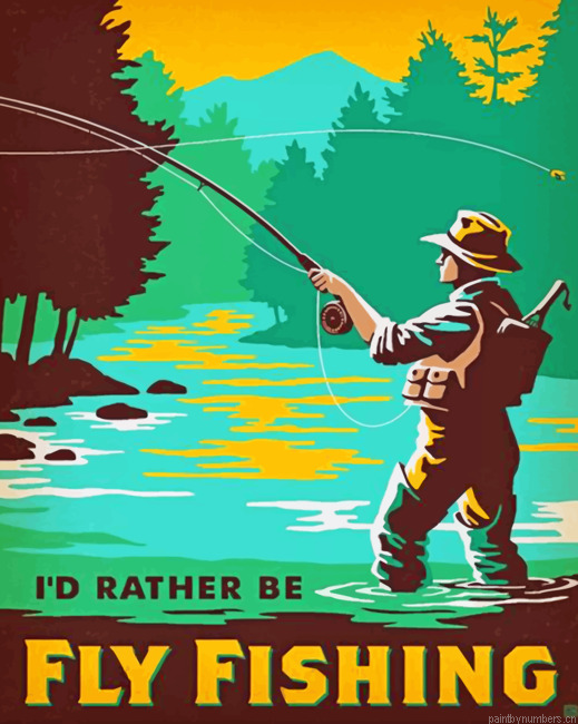 Fly Fishing Illustration Art Painting By Numbers.png