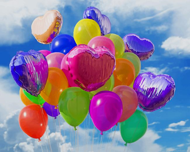 Flying Colorful Balloons Painting By Numberss.png