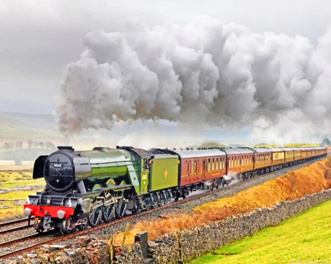 Flying Scotsman Steam Train Painting By Numbers.png