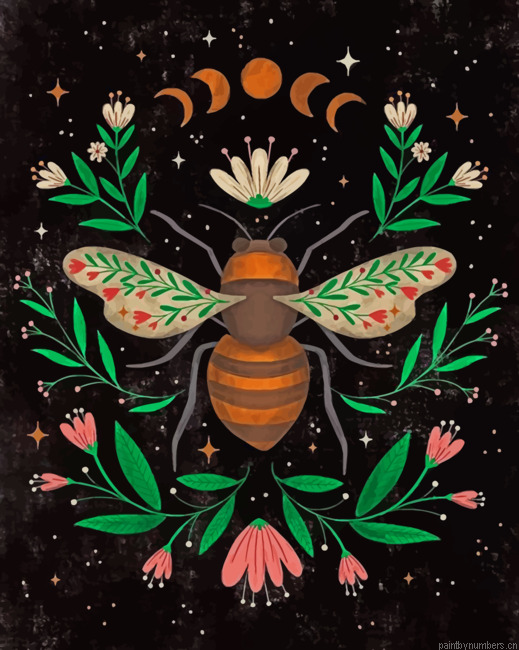 Folk Art Bee Painting By Numbers.png