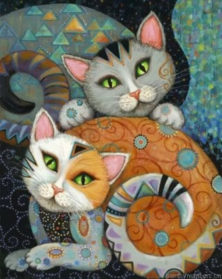 Folk Art Cats Painting By Numbers.png