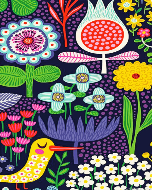 Folk Art Flowers And Birds Painting By Numberss.png