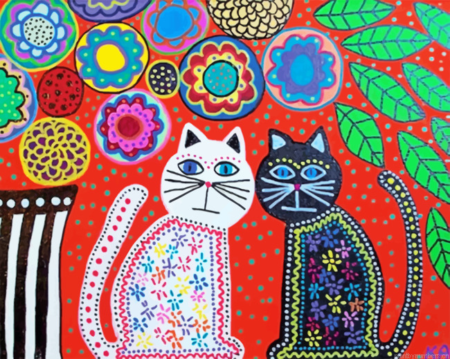 Folk Art Kitties Painting By Numberss.png