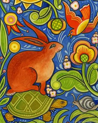 Folk Rabbit Animal Painting By Numberss.png