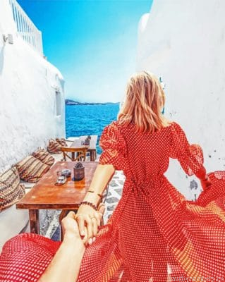 Follow Me To Santorini Greece Europe Painting By Numbers.png