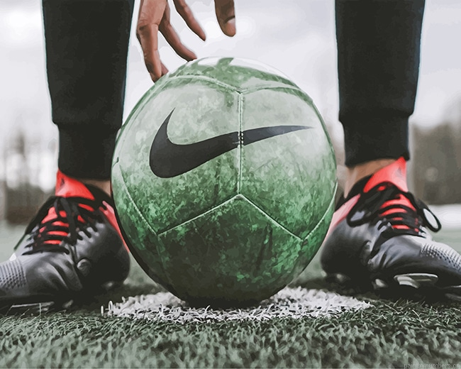 Football Nike Soccer Painting By Numberss.png