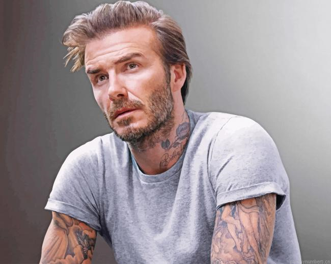 Footballer David Beckham Soccer Painting By Numberss.png