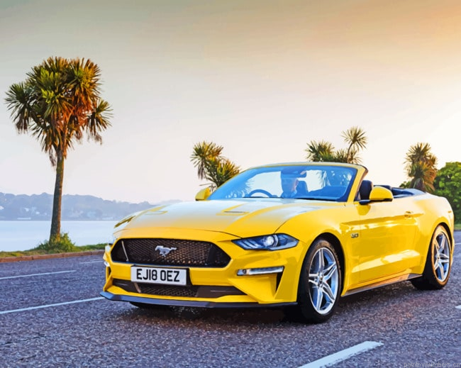 Ford Mustang Gt Convertible Cars Painting By Numbers.png