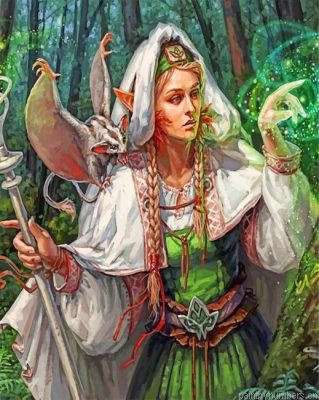 Forest Queen And Her Bird Painting By Numbers.png
