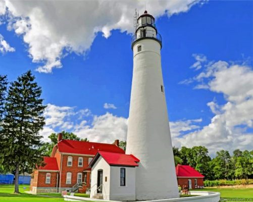 Fort Gratiot Lighthouse Michigan Painting By Numbers.png