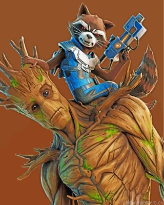 Fortnite Groot And Rocket Painting By Numbers.png
