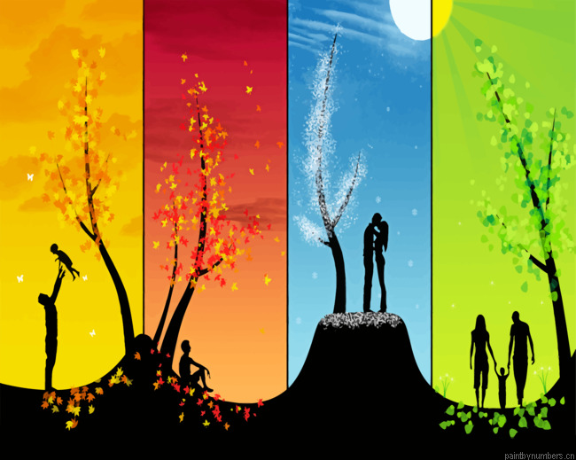 Four Seasons Silhouette Painting By Numberss.png