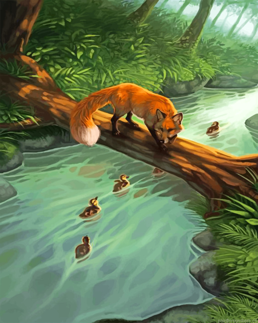 Fox Animal Painting By Numberss.png