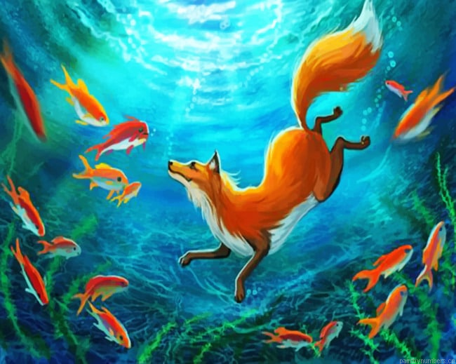 Fox Underwater Painting By Numberss.png