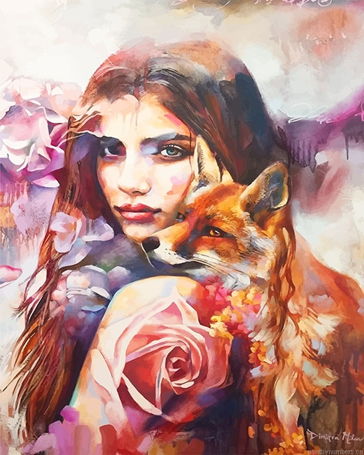 Fox Woman Art Painting By Numbers.png