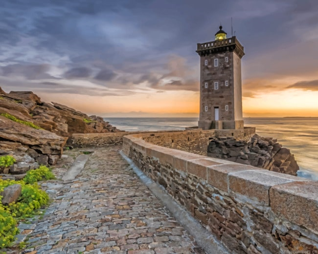 France Sunrise In Coast Lighthouse Painting By Numberss.png