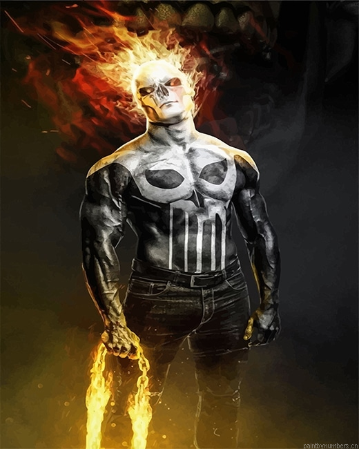 Frank Castle Ghost Rider Punisher Painting By Numberss.png