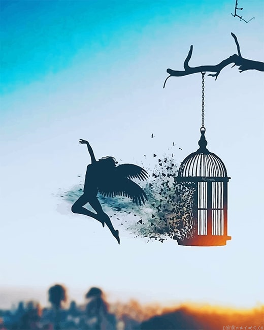 Free Angel Silhouette Painting By Numberss.png