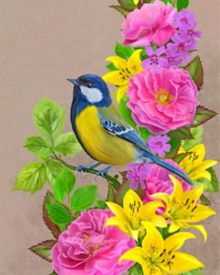 Free Bird And Flowers Painting By Numbers.png