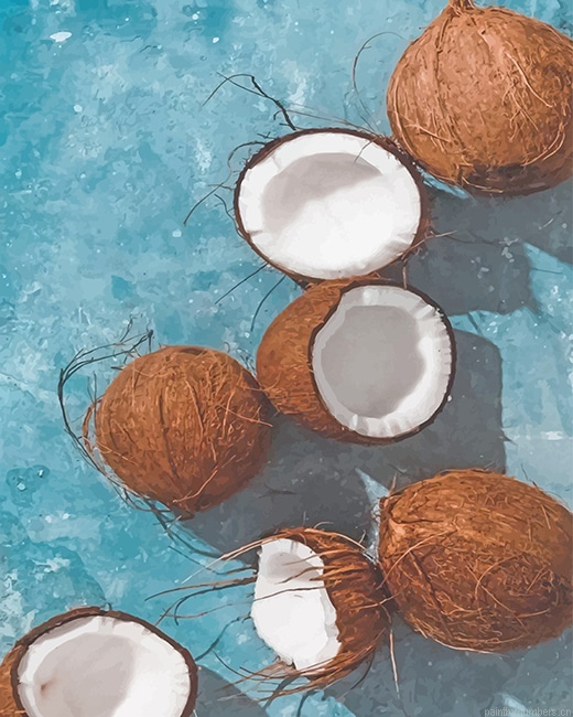 Fresh Coconut Fuits Painting By Numbers.png