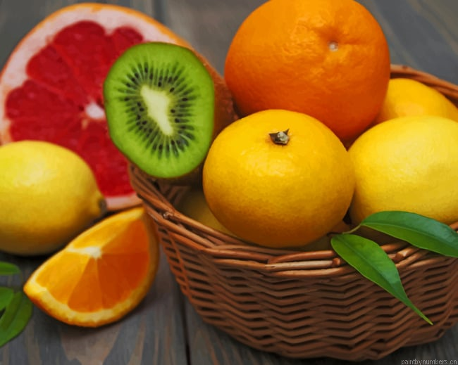 Fresh Fruits Basket Food Painting By Numberss.png