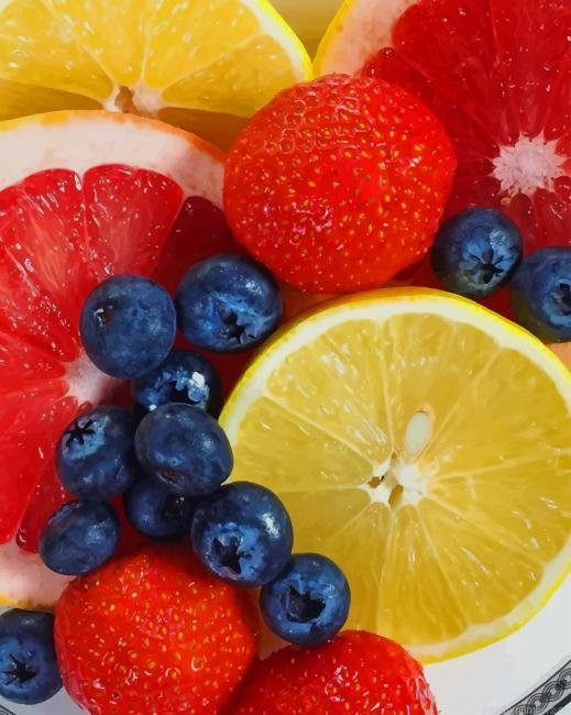 Fresh Fruits Food Painting By Numberss.png