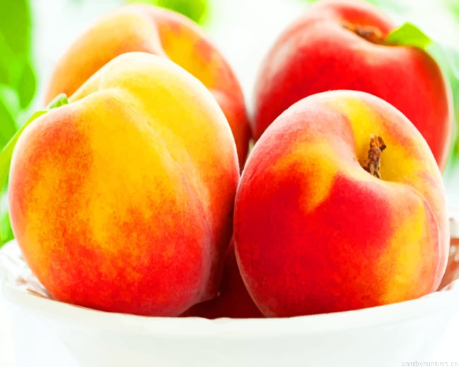 Fresh Peaches Fruit Food Painting By Numberss.png