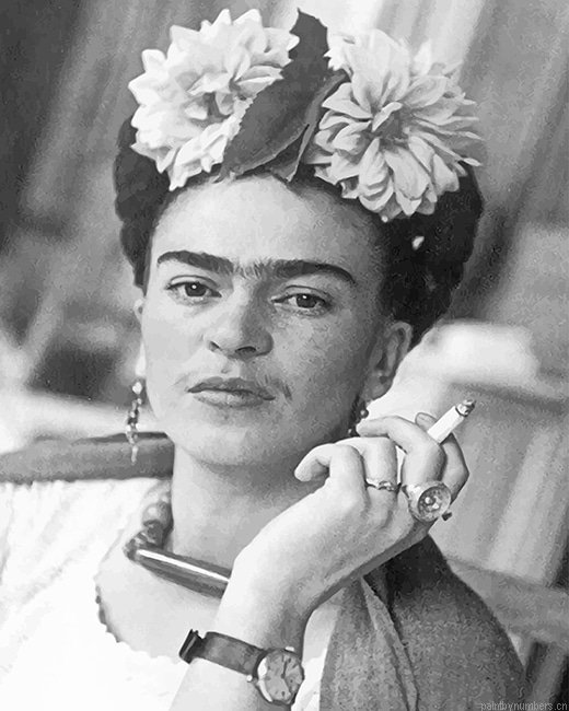 Frida Black And White Painting By Numberss.png