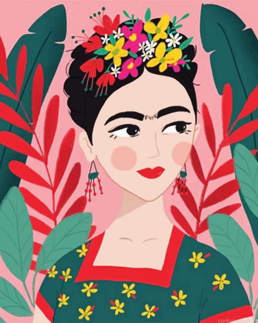 Frida Kahlo Illustration Painting By Numberss.png