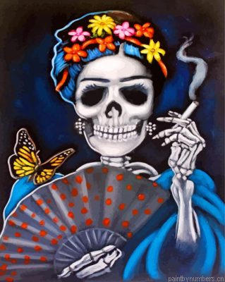 Frida Kahlo Skull Painting By Numbers.png