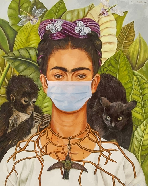 Frida Kahlo Wearing Mask Painting By Numbers.png