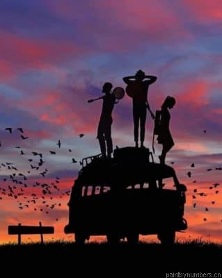 Friends Contemplating Silhouette Painting By Numberss.png