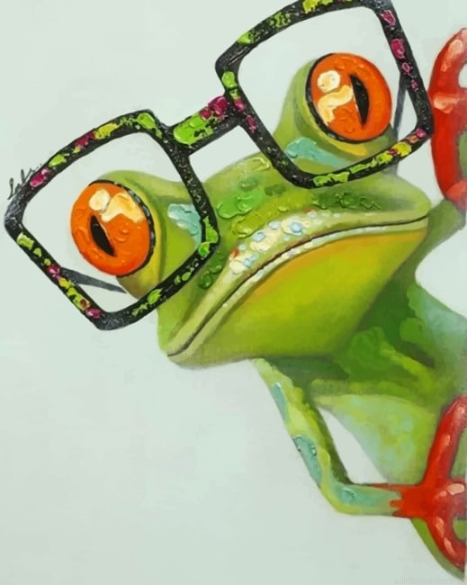 Frog With Big Glasses Animals Painting By Numberss.png