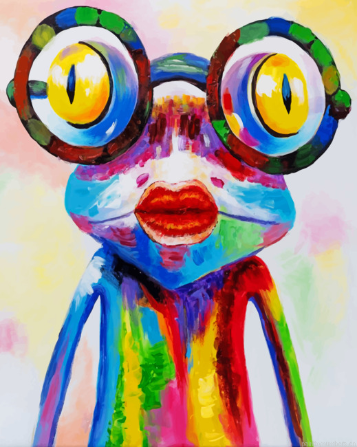 Frog With Glasses Painting By Numbers.png
