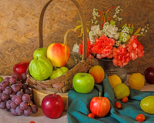 Fruits Still Life Food Painting By Numberss.png