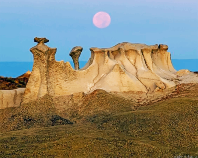 Full Moon Mexican Landscape Painting By Numberss.png