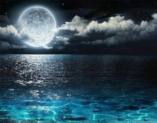 Full Moon On Sea Painting By Numberss.png