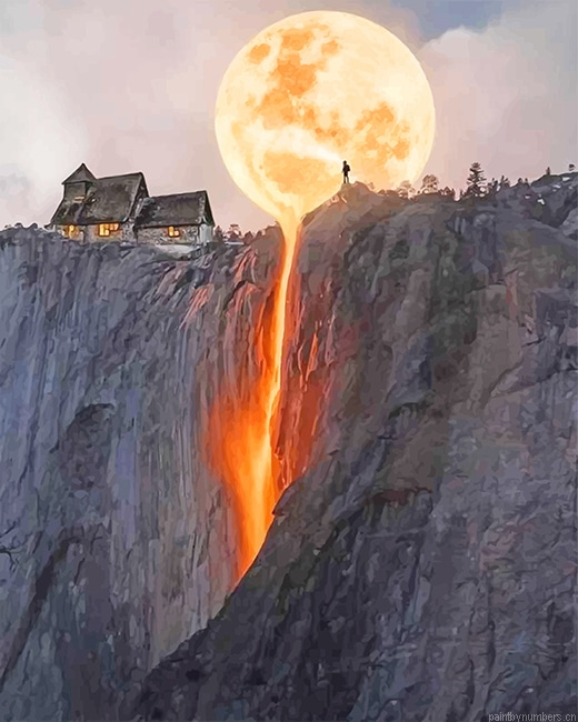 Full Moon Waterfall Painting By Numberss.png
