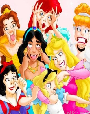 Funny Disney Princesses Painting By Numberss.png