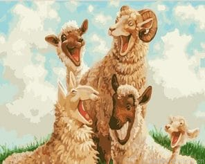 Funny Sheep Animals Painting By Numberss.png