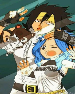 Gajeel Redfox And Juvia Lockser Painting By Numbers.png