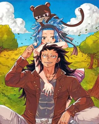 Gajeel Redfox Juvia Lockser And Happy Painting By Numbers.png