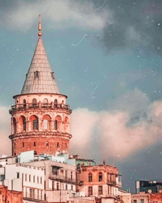 Galata Tower Istanbul Turkey Painting By Numberss.png
