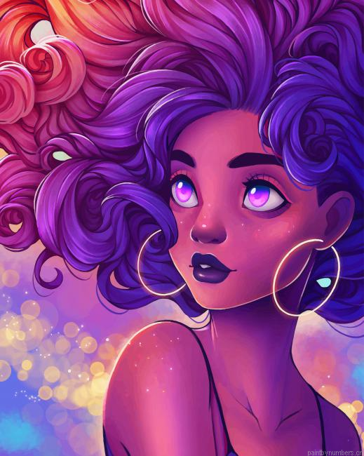 Galaxy Anime Girl Painting By Numbers.png